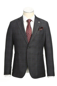 Blue & Black Windowpane Sports Jacket