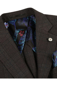 Dark Brown Windowpane Sports Jacket