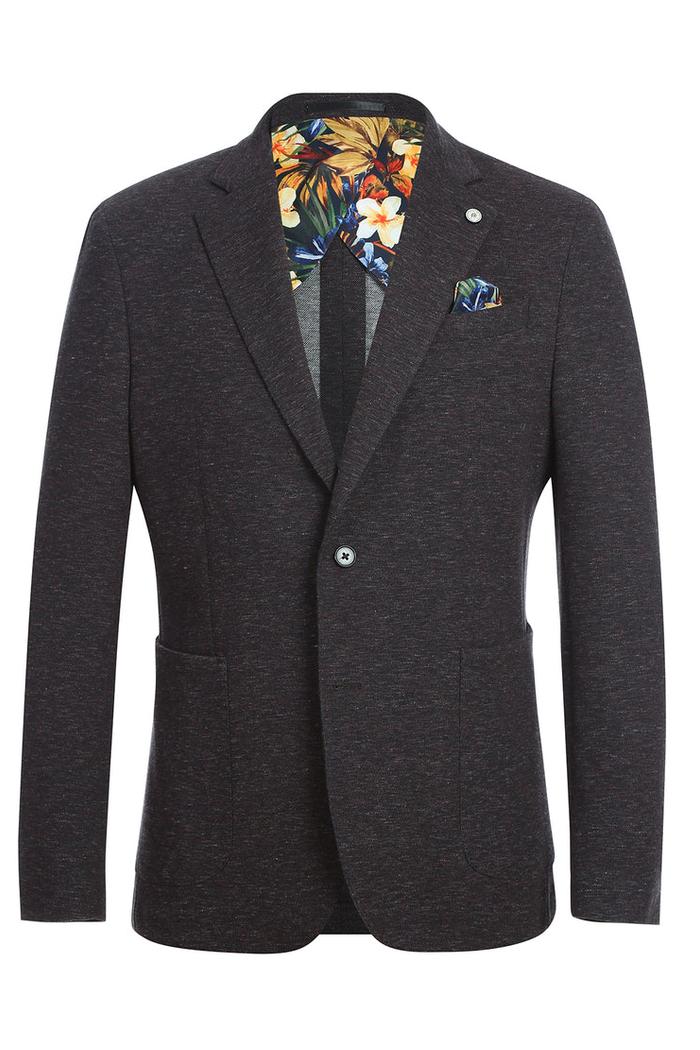 Dark Grey Textured Sports Jacket