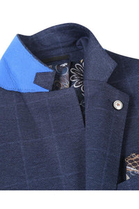 Dark Blue Windowpane Sports Jacket