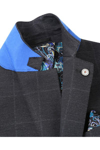 Ink Blue Windowpane Sports Jacket