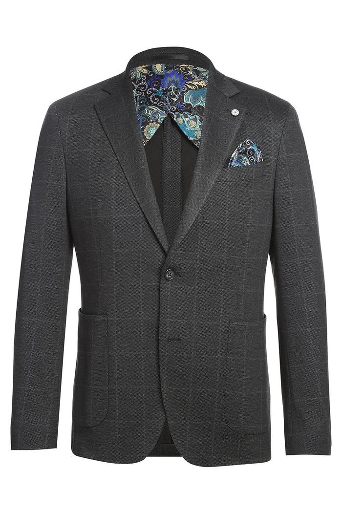 Ink Blue Windowpane Sports Jacket