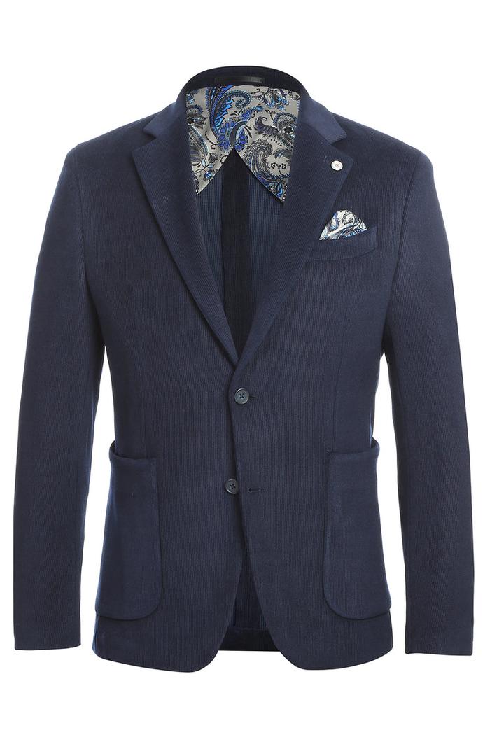 Navy Solid Sports Jacket