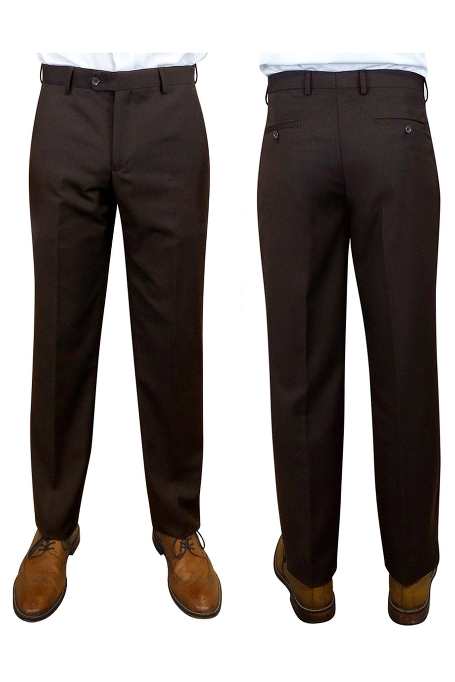 "Denali" Brown Super 150's Wool Dress Pants