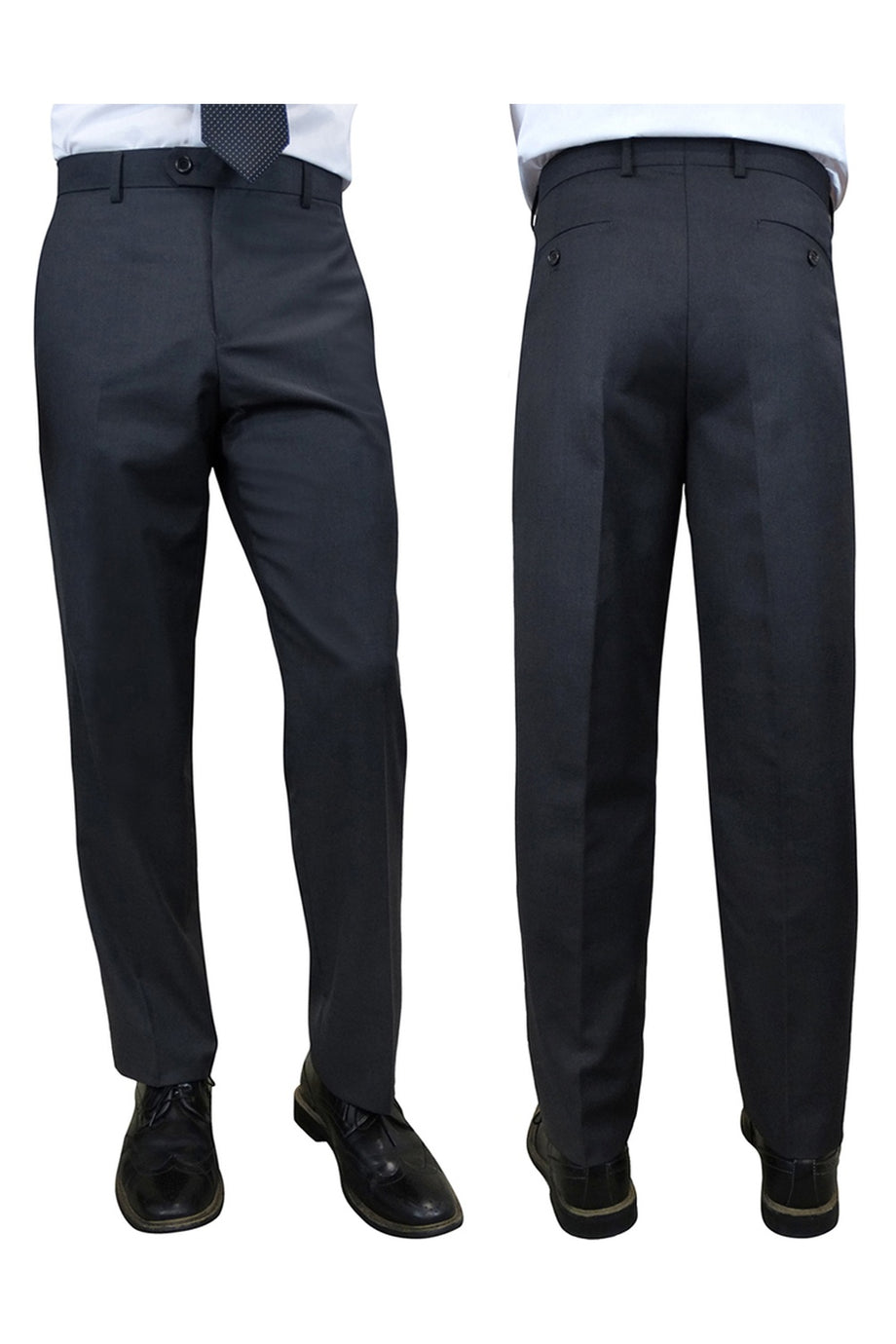 "Denali" Charcoal Super 150's Wool Dress Pants
