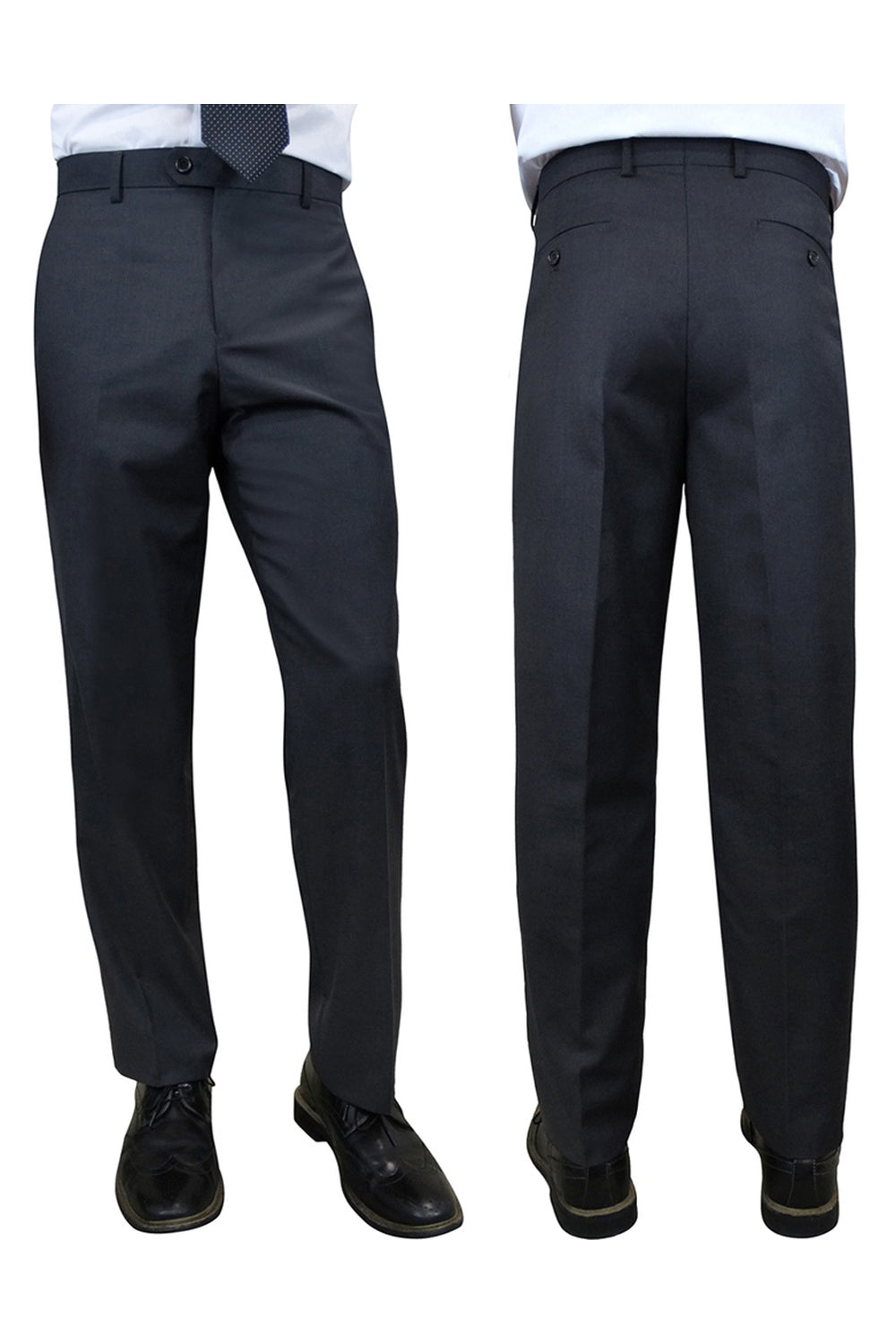 "Denali" Charcoal Super 150's Wool Dress Pants