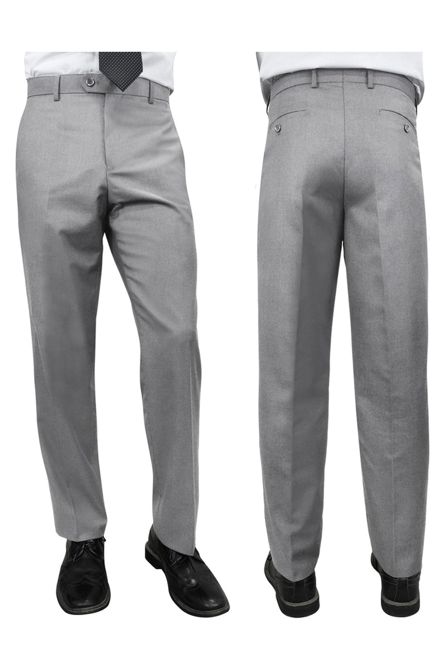 "Denali" Grey Super 150's Wool Dress Pants