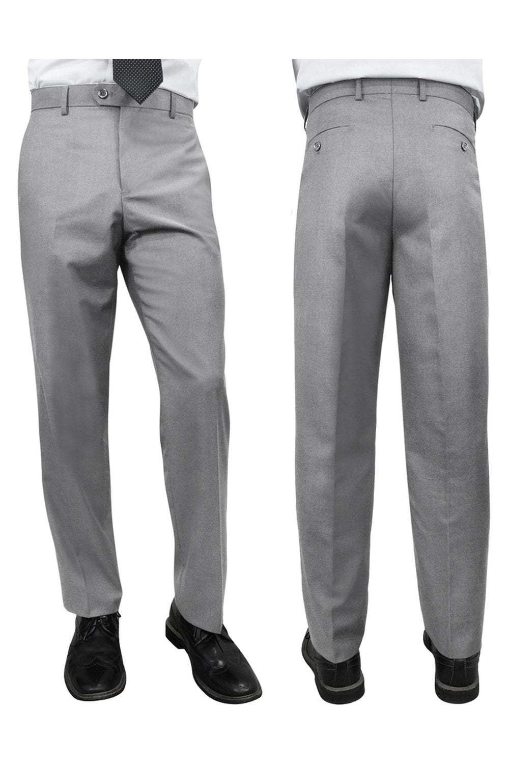 "Denali" Grey Super 150's Wool Dress Pants