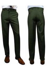"Denali" Hunter Green Super 150's Wool Dress Pants
