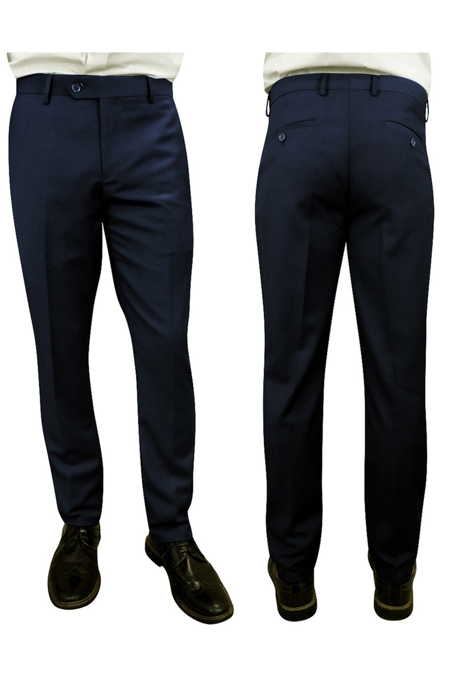 "Denali" Navy Super 150's Wool Dress Pants