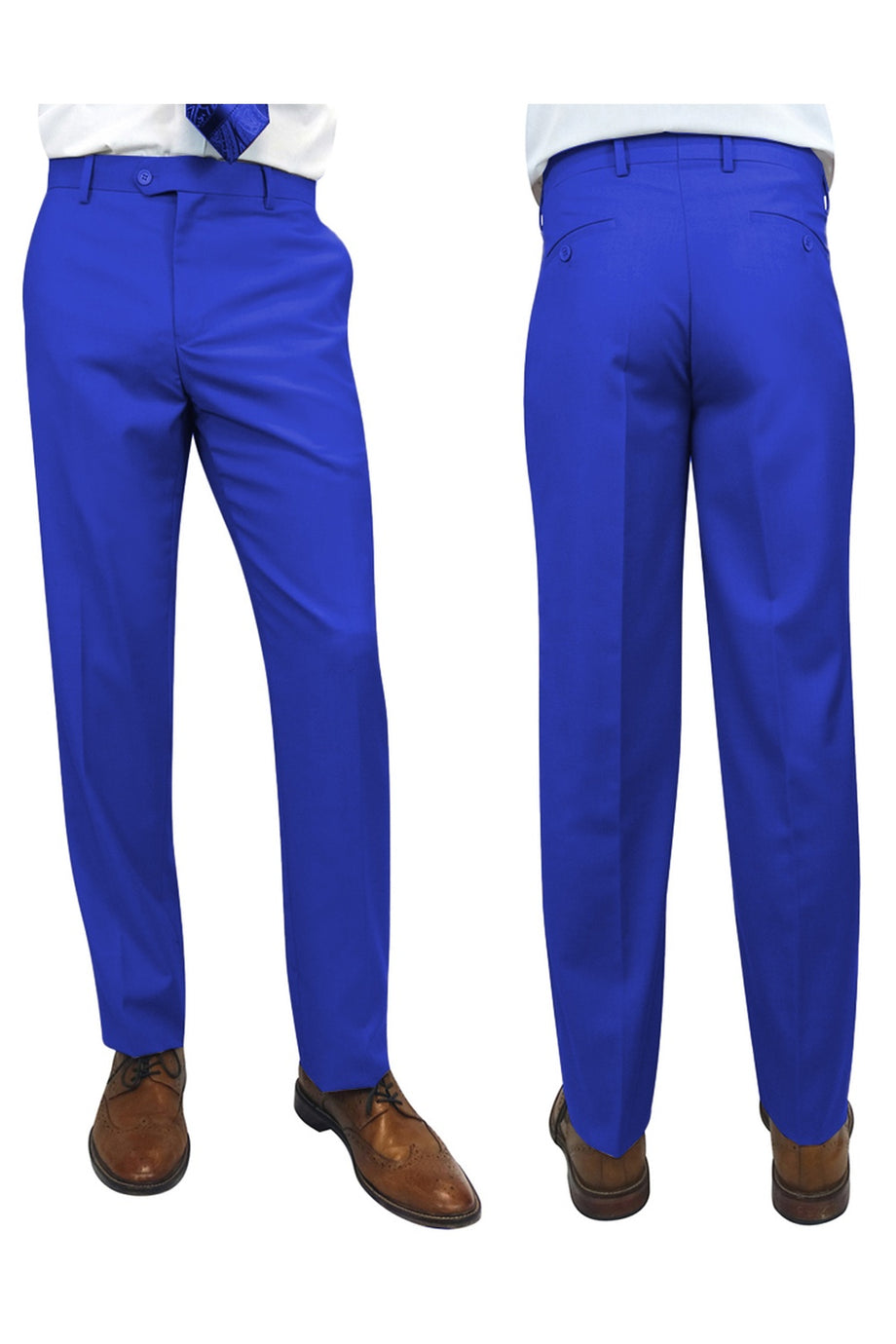 "Denali" Royal Blue Super 150's Wool Dress Pants