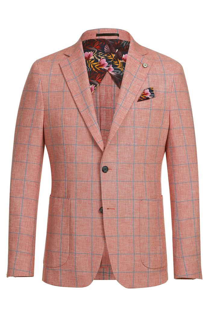Red Windowpane Sports Jacket