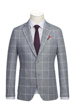 Blue & White Windowpane Sports Jacket