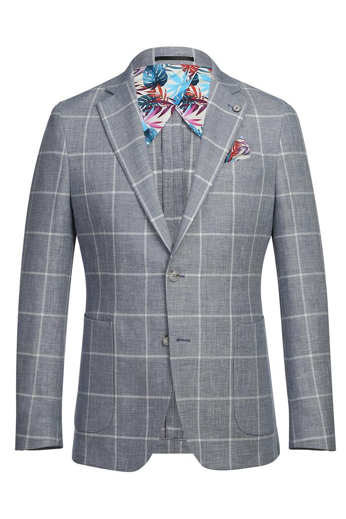 Blue & White Windowpane Sports Jacket