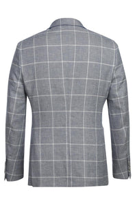 Blue & White Windowpane Sports Jacket