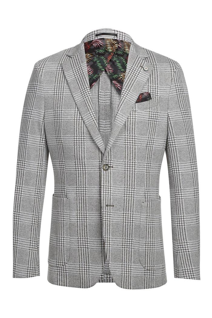 Grey Windowpane Sports Jacket