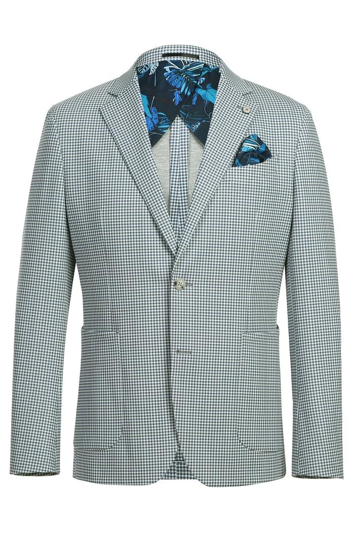 Blue & White Houndstooth Sports Jacket