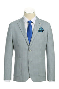 Blue & White Houndstooth Sports Jacket