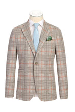 Beige Windowpane Sports Jacket