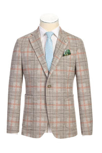 Beige Windowpane Sports Jacket