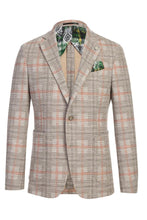 Beige Windowpane Sports Jacket