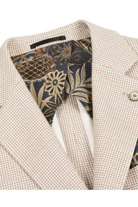 Beige Houndstooth Sports Jacket