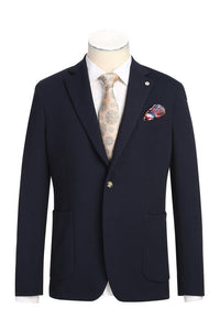 Navy Solid Sports Jacket