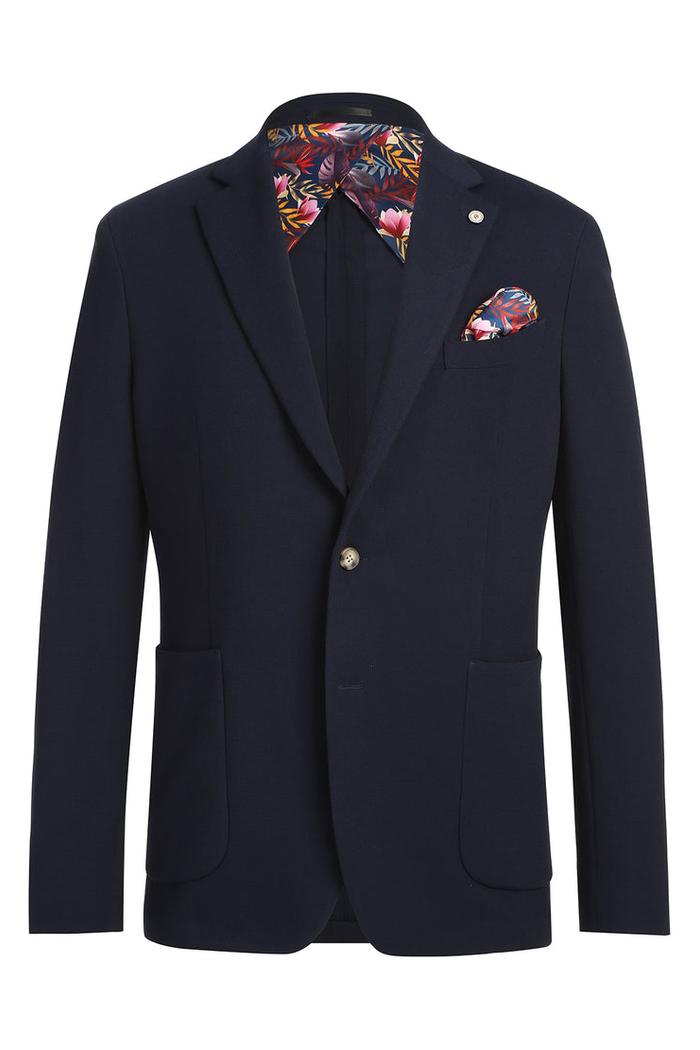 Navy Solid Sports Jacket