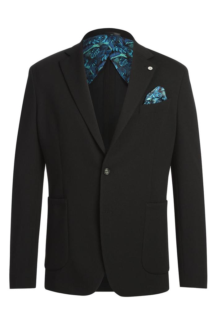 Black Solid Sports Jacket