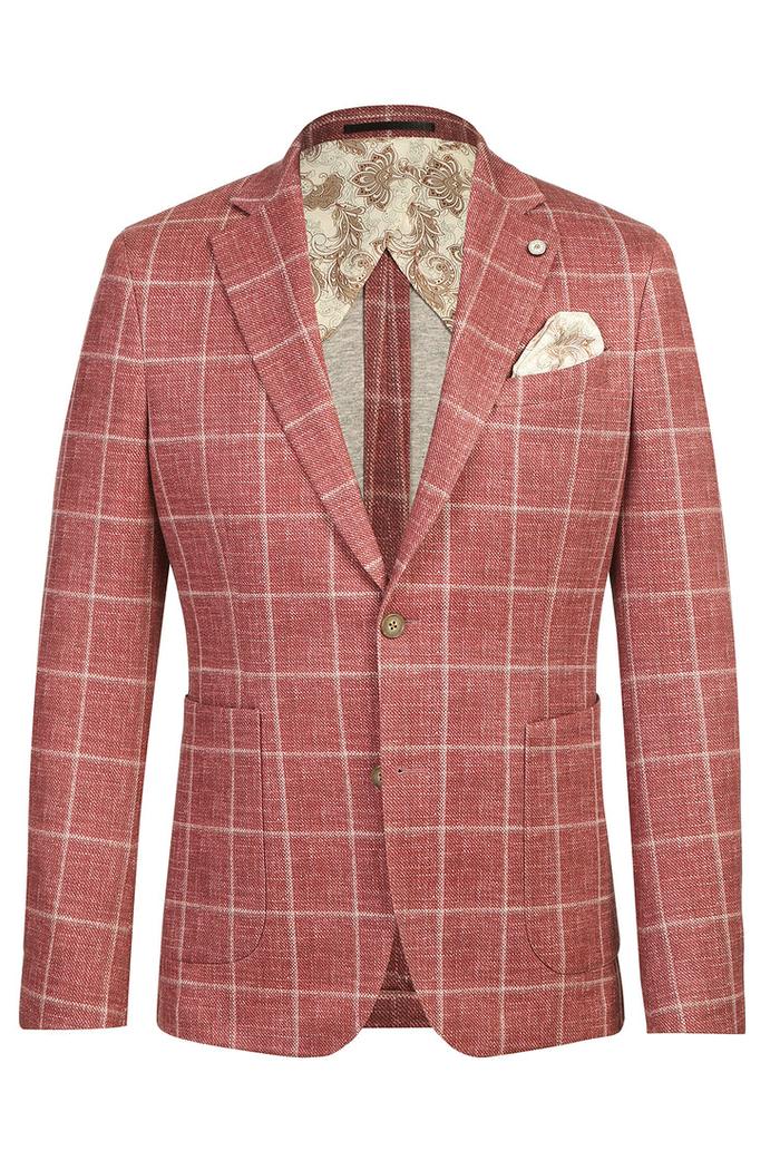 Crimson Windowpane Sports Jacket
