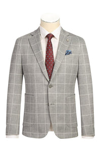 Grey Windowpane Sports Jacket