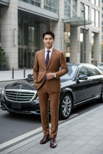 "Rafael" Brown 2-Button Notch Suit (2-Piece Set)