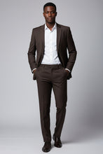 "Rafael" Dark Brown 2-Button Notch Suit (2-Piece Set)