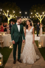 "Rafael" Green 2-Button Notch Suit (2-Piece Set)