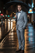 "Rafael" Light Grey 2-Button Notch Suit (2-Piece Set)
