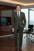 "Rafael" Olive 2-Button Notch Suit (2-Piece Set)