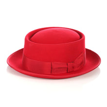 Red Wool Pork Pie Hat - Ferrecci USA 