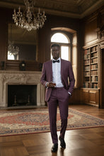 Berry Solid 2-Button Notch Suit (2-Piece Set)