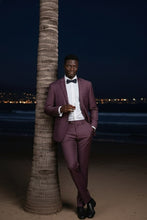 Berry Solid 2-Button Notch Suit (2-Piece Set)