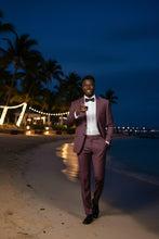 Berry Solid 2-Button Notch Suit (2-Piece Set)