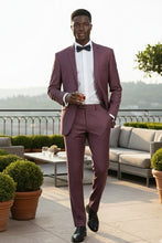 Berry Solid 2-Button Notch Suit (2-Piece Set)