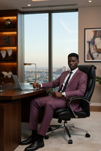 Berry Solid 2-Button Notch Suit (2-Piece Set)