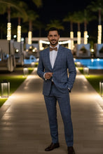 Blue Check 2-Button Notch Suit (2-Piece Set)