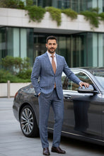 Blue Check 2-Button Notch Suit (2-Piece Set)