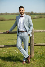 Blue Windowpane 2-Button Notch Suit (2-Piece Set)