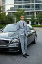 Blue Windowpane 2-Button Notch Suit (2-Piece Set)