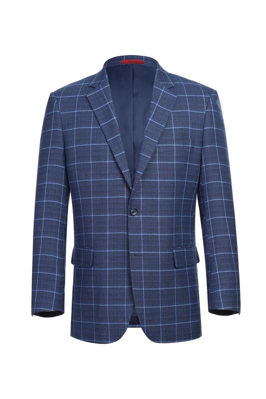 Blue Windowpane Sports Jacket
