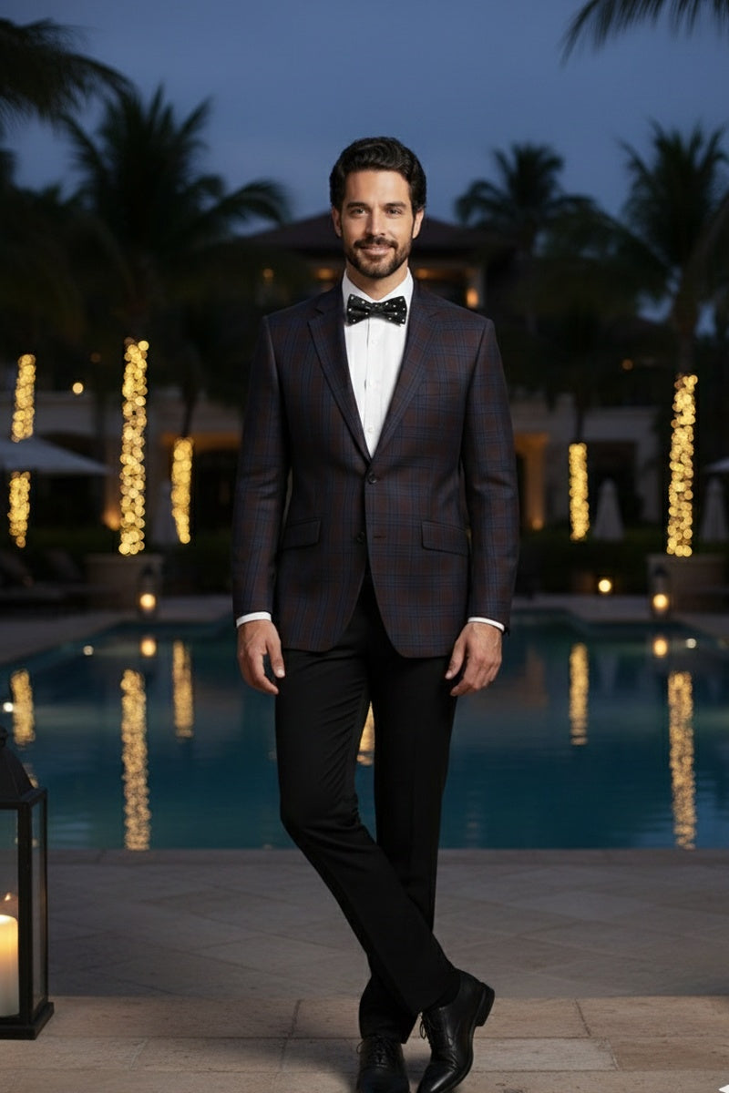 Burgundy Windowpane Sports Jacket