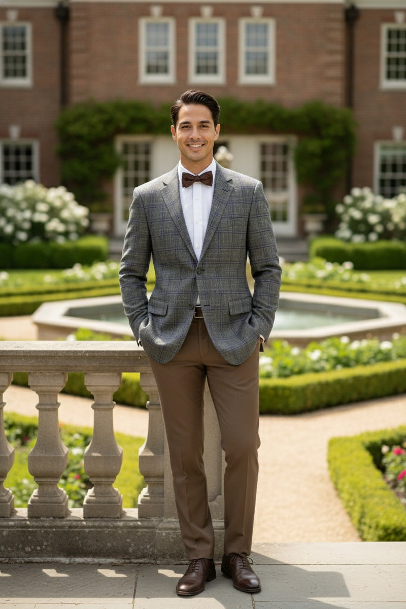 Brown Windowpane Sports Jacket