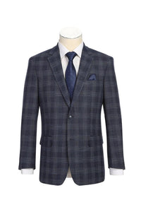 Navy Windowpane Sports Jacket